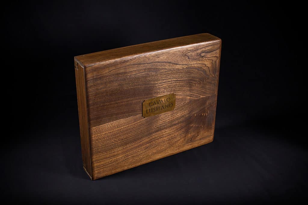 Image of Handmade Walnut case for book.